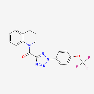 molecular formula C18H14F3N5O2 B2433230 (3,4-dihydroquinolin-1(2H)-yl)(2-(4-(trifluoromethoxy)phenyl)-2H-tetrazol-5-yl)methanone CAS No. 1396882-39-5