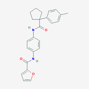 molecular formula C24H24N2O3 B243324 N-[4-({[1-(4-methylphenyl)cyclopentyl]carbonyl}amino)phenyl]-2-furamide 