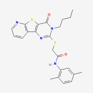 molecular formula C23H24N4O2S2 B2433245 2-((3-丁基-4-氧代-3,4-二氢吡啶并[3',2':4,5]噻吩并[3,2-d]嘧啶-2-基)硫代)-N-(2,5-二甲苯基)乙酰胺 CAS No. 1242861-59-1