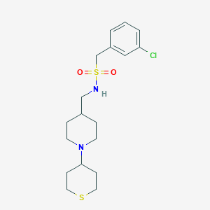 molecular formula C18H27ClN2O2S2 B2433246 1-(3-chlorophenyl)-N-((1-(tetrahydro-2H-thiopyran-4-yl)piperidin-4-yl)methyl)methanesulfonamide CAS No. 2034241-44-4