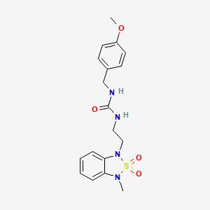 molecular formula C18H22N4O4S B2433250 1-(4-methoxybenzyl)-3-(2-(3-methyl-2,2-dioxidobenzo[c][1,2,5]thiadiazol-1(3H)-yl)ethyl)urea CAS No. 2034592-17-9