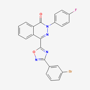 molecular formula C22H12BrFN4O2 B2433254 4-[3-(3-溴苯基)-1,2,4-恶二唑-5-基]-2-(4-氟苯基)酞嗪-1(2H)-酮 CAS No. 1291840-60-2