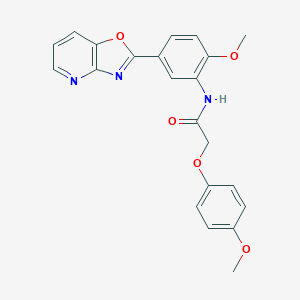 N-[2-methoxy-5-([1,3]oxazolo[4,5-b]pyridin-2-yl)phenyl]-2-(4-methoxyphenoxy)acetamide