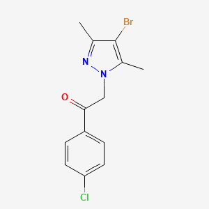 molecular formula C13H12BrClN2O B2433262 2-(4-溴-3,5-二甲基-1H-吡唑-1-基)-1-(4-氯苯基)-1-乙酮 CAS No. 956949-84-1