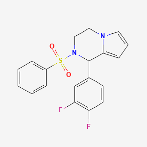 molecular formula C19H16F2N2O2S B2433265 1-(3,4-Difluorophenyl)-2-(phenylsulfonyl)-1,2,3,4-tetrahydropyrrolo[1,2-a]pyrazine CAS No. 899949-08-7
