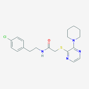 molecular formula C19H23ClN4OS B2433273 N-(4-chlorophenethyl)-2-((3-(piperidin-1-yl)pyrazin-2-yl)thio)acetamide CAS No. 1421459-55-3