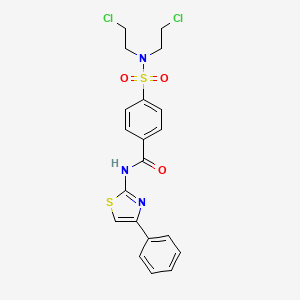 molecular formula C20H19Cl2N3O3S2 B2433276 4-[双(2-氯乙基)磺酰氨基]-N-(4-苯基-1,3-噻唑-2-基)苯甲酰胺 CAS No. 324541-10-8