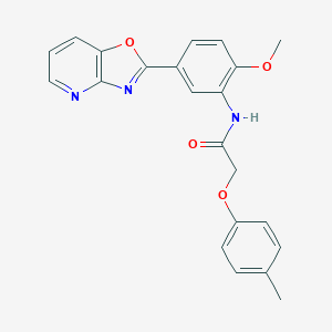 N-[2-methoxy-5-([1,3]oxazolo[4,5-b]pyridin-2-yl)phenyl]-2-(4-methylphenoxy)acetamide