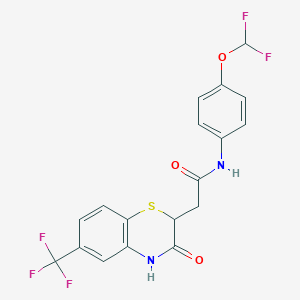 N-[4-(difluoromethoxy)phenyl]-2-[3-oxo-6-(trifluoromethyl)-3,4-dihydro-2H-1,4-benzothiazin-2-yl]acetamide