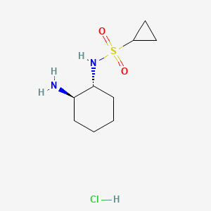 molecular formula C9H19ClN2O2S B2433283 N-[(1R,2R)-2-aminocyclohexyl]cyclopropanesulfonamide hydrochloride CAS No. 1808571-94-9