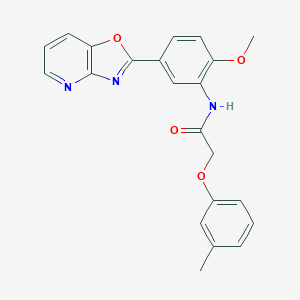N-[2-methoxy-5-([1,3]oxazolo[4,5-b]pyridin-2-yl)phenyl]-2-(3-methylphenoxy)acetamide