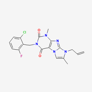 2-[(2-Chloro-6-fluorophenyl)methyl]-4,7-dimethyl-6-prop-2-enylpurino[7,8-a]imidazole-1,3-dione