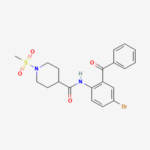 molecular formula C20H21BrN2O4S B2433292 N-(2-苯甲酰基-4-溴苯基)-1-(甲基磺酰基)哌啶-4-甲酰胺 CAS No. 1058463-68-5