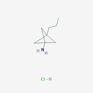 molecular formula C8H16ClN B2433297 3-丙基双环[1.1.1]戊烷-1-胺；盐酸盐 CAS No. 2490426-45-2