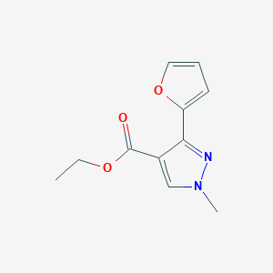 molecular formula C11H12N2O3 B2433299 ethyl 3-(furan-2-yl)-1-methyl-1H-pyrazole-4-carboxylate CAS No. 1245106-77-7