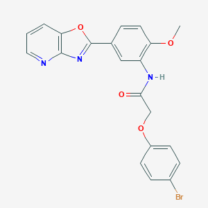 molecular formula C21H16BrN3O4 B243330 2-(4-bromophenoxy)-N-[2-methoxy-5-([1,3]oxazolo[4,5-b]pyridin-2-yl)phenyl]acetamide 