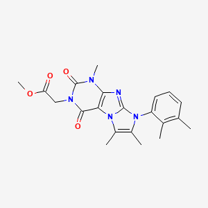 molecular formula C21H23N5O4 B2433301 2-[6-(2,3-二甲苯基)-4,7,8-三甲基-1,3-二氧代嘌呤[7,8-a]咪唑-2-基]乙酸甲酯 CAS No. 878731-99-8