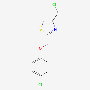 molecular formula C11H9Cl2NOS B2433306 4-(Chlormethyl)-2-(4-chlorphenoxymethyl)-1,3-thiazol CAS No. 923811-90-9