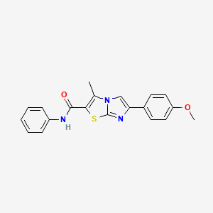 molecular formula C20H17N3O2S B2433307 6-(4-methoxyphenyl)-3-methyl-N-phenylimidazo[2,1-b][1,3]thiazole-2-carboxamide CAS No. 852134-87-3