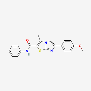 molecular formula C20H17N3O2S B2433307 6-(4-甲氧基苯基)-3-甲基-N-苯基咪唑[2,1-b][1,3]噻唑-2-甲酰胺 CAS No. 852134-87-3