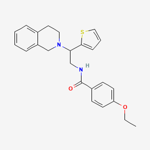 molecular formula C24H26N2O2S B2433310 N-(2-(3,4-dihydroisoquinolin-2(1H)-yl)-2-(thiophen-2-yl)ethyl)-4-ethoxybenzamide CAS No. 898407-85-7