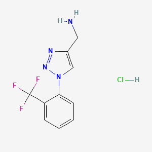 molecular formula C10H10ClF3N4 B2433314 [1-[2-(Trifluoromethyl)phenyl]triazol-4-yl]methanamine;hydrochloride CAS No. 2380095-48-5