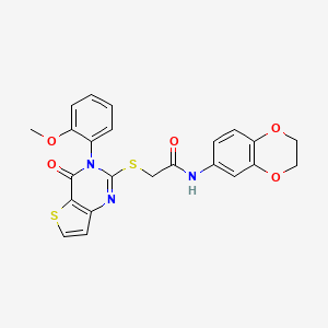 N-(2,3-dihydro-1,4-benzodioxin-6-yl)-2-{[3-(2-methoxyphenyl)-4-oxo-3,4-dihydrothieno[3,2-d]pyrimidin-2-yl]sulfanyl}acetamide