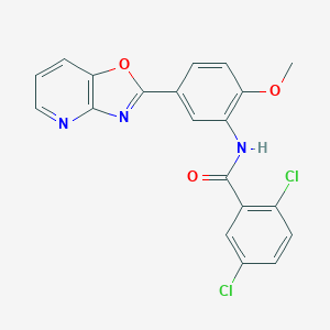 molecular formula C20H13Cl2N3O3 B243332 2,5-dichloro-N-(2-methoxy-5-[1,3]oxazolo[4,5-b]pyridin-2-ylphenyl)benzamide 
