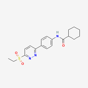 molecular formula C19H23N3O3S B2433326 N-(4-(6-(ethylsulfonyl)pyridazin-3-yl)phenyl)cyclohexanecarboxamide CAS No. 1005307-61-8