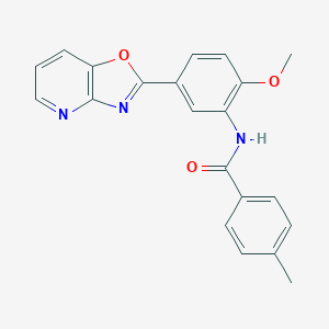 molecular formula C21H17N3O3 B243333 N-[2-methoxy-5-([1,3]oxazolo[4,5-b]pyridin-2-yl)phenyl]-4-methylbenzamide 