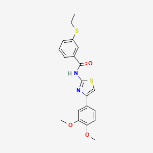 molecular formula C20H20N2O3S2 B2433330 N-(4-(3,4-二甲氧基苯基)噻唑-2-基)-3-(乙硫基)苯甲酰胺 CAS No. 941891-19-6