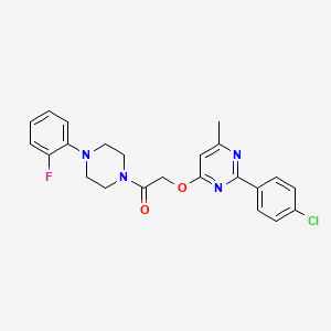 molecular formula C23H22ClFN4O2 B2433331 2-((2-(4-Chlorophenyl)-6-methylpyrimidin-4-yl)oxy)-1-(4-(2-fluorophenyl)piperazin-1-yl)ethanone CAS No. 1189731-21-2