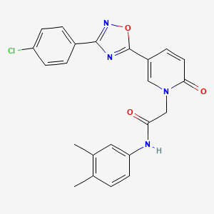 molecular formula C23H19ClN4O3 B2433333 2-(5-(3-(4-chlorophenyl)-1,2,4-oxadiazol-5-yl)-2-oxopyridin-1(2H)-yl)-N-(3,4-dimethylphenyl)acetamide CAS No. 1251572-24-3