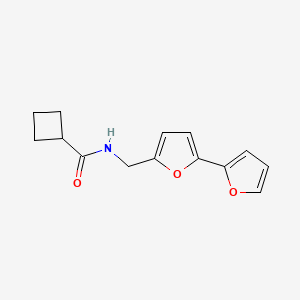 molecular formula C14H15NO3 B2433337 N-([2,2'-bifuran]-5-ylmethyl)cyclobutanecarboxamide CAS No. 2034593-67-2