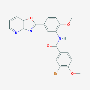 molecular formula C21H16BrN3O4 B243334 3-bromo-4-methoxy-N-[2-methoxy-5-([1,3]oxazolo[4,5-b]pyridin-2-yl)phenyl]benzamide 