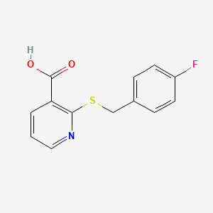 molecular formula C13H10FNO2S B2433343 2-[(4-Fluorobenzyl)thio]nicotinic acid CAS No. 460736-49-6