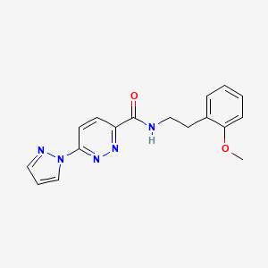 molecular formula C17H17N5O2 B2433346 N-(2-methoxyphenethyl)-6-(1H-pyrazol-1-yl)pyridazine-3-carboxamide CAS No. 1351622-86-0