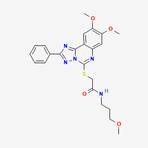 2-((8,9-dimethoxy-2-phenyl-[1,2,4]triazolo[1,5-c]quinazolin-5-yl)thio)-N-(3-methoxypropyl)acetamide