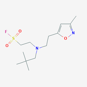 molecular formula C13H23FN2O3S B2433348 2-[2,2-Dimethylpropyl-[2-(3-methyl-1,2-oxazol-5-yl)ethyl]amino]ethanesulfonyl fluoride CAS No. 2411224-44-5