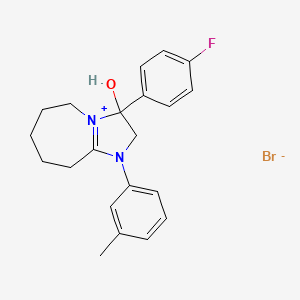 3-(4-fluorophenyl)-3-hydroxy-1-(m-tolyl)-3,5,6,7,8,9-hexahydro-2H-imidazo[1,2-a]azepin-1-ium bromide