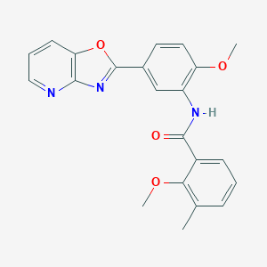 molecular formula C22H19N3O4 B243336 2-methoxy-N-[2-methoxy-5-([1,3]oxazolo[4,5-b]pyridin-2-yl)phenyl]-3-methylbenzamide 