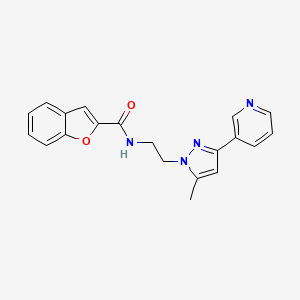 molecular formula C20H18N4O2 B2433363 N-(2-(5-methyl-3-(pyridin-3-yl)-1H-pyrazol-1-yl)ethyl)benzofuran-2-carboxamide CAS No. 2034509-66-3