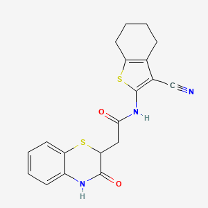 molecular formula C19H17N3O2S2 B2433364 N-(3-cyano-4,5,6,7-tetrahydro-1-benzothiophen-2-yl)-2-(3-oxo-4H-1,4-benzothiazin-2-yl)acetamide CAS No. 362000-39-3