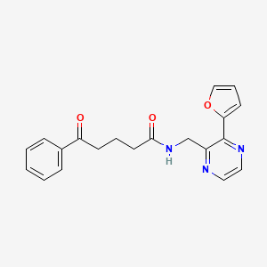 molecular formula C20H19N3O3 B2433369 N-((3-(furan-2-yl)pyrazin-2-yl)methyl)-5-oxo-5-phenylpentanamide CAS No. 2034300-30-4