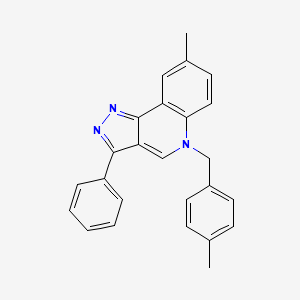 molecular formula C25H21N3 B2433383 8-methyl-5-(4-methylbenzyl)-3-phenyl-5H-pyrazolo[4,3-c]quinoline CAS No. 866339-82-4