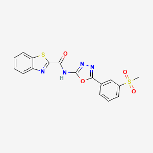molecular formula C17H12N4O4S2 B2433388 N-(5-(3-(methylsulfonyl)phenyl)-1,3,4-oxadiazol-2-yl)benzo[d]thiazole-2-carboxamide CAS No. 886928-95-6
