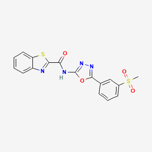 molecular formula C17H12N4O4S2 B2433388 N-(5-(3-(méthylsulfonyl)phényl)-1,3,4-oxadiazol-2-yl)benzo[d]thiazole-2-carboxamide CAS No. 886928-95-6