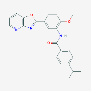 molecular formula C23H21N3O3 B243339 4-isopropyl-N-(2-methoxy-5-[1,3]oxazolo[4,5-b]pyridin-2-ylphenyl)benzamide 