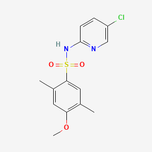 molecular formula C14H15ClN2O3S B2433390 N-(5-chloropyridin-2-yl)-4-methoxy-2,5-dimethylbenzenesulfonamide CAS No. 879052-13-8