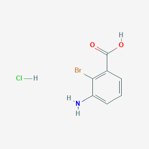 molecular formula C7H7BrClNO2 B2433396 3-Amino-2-bromobenzoic acid;hydrochloride CAS No. 2418694-21-8